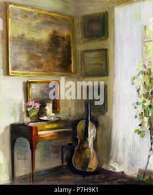 Holsoe  Carl Vilhelm - Interior with Cello and Spinet Stock Photo