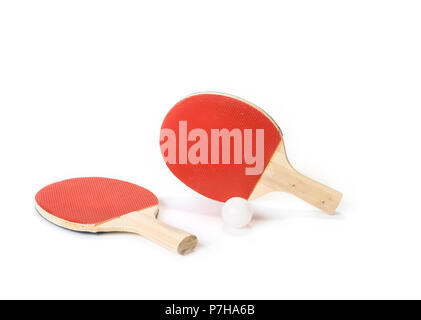 Table tennis rackets isolated on the white Stock Photo
