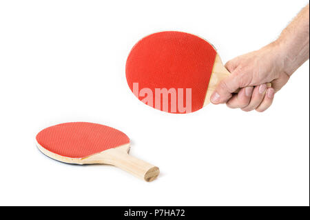 Table tennis rackets isolated on the white Stock Photo