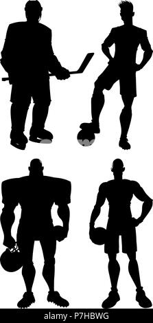 Athletes Silhouettes Set Stock Vector