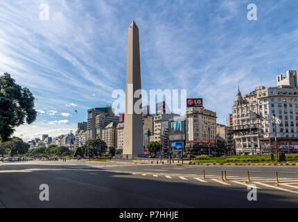 Buenos Aires Obelisk at Plaza de la Republica - Buenos Aires, Argentina Stock Photo