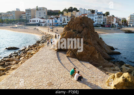 Girona, region of, Catalonia northern Spain - the Costa Brava seaside resort of Blanes. Sa Palomera (the dovecote, or isolated place in Spanish) stand Stock Photo
