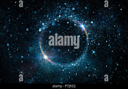 Glitter Particles In Circle - Abstract Black Hole Stock Photo