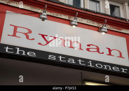 Sign for the stationary brand Ryman in Birmingham, United Kingdom. Stock Photo