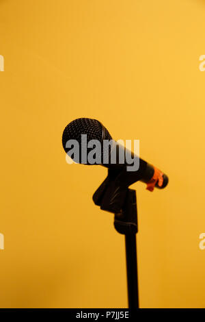 Microphone on stand Stock Photo