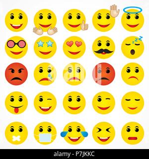 World emoji day greeting card design template with different feelings Stock Vector