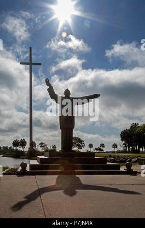 St. Augustine, Florida - Nombre de Dios Catholic Mission, established in 1565 by Spanish settlers. A statue of Father Francisco López de Mendoza Graja Stock Photo
