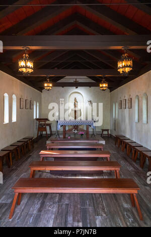 St. Augustine, Florida - Our Lade of La Leche shrine at Nombre de Dios Catholic Mission. The shrine contains a statue of the Virgin Mary nursing the i Stock Photo