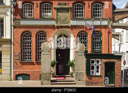 Europe, Germany, Schleswig-Holstein, Hanseatic City of Lübeck, Breite Straße, 'Haus der Schiffergesellschaft' (historic house) since 1535, today a historic pub, Stock Photo