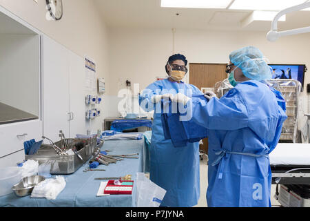 Preparing Operating Room For Surgery Stock Photo