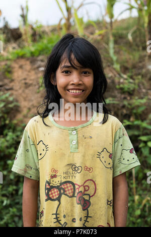 Indonesian girl, smiling, looking to the camera, portrait Stock Photo