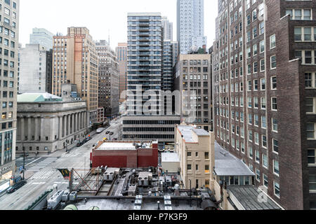 USA New York city The Haier Building facade columns America city ...