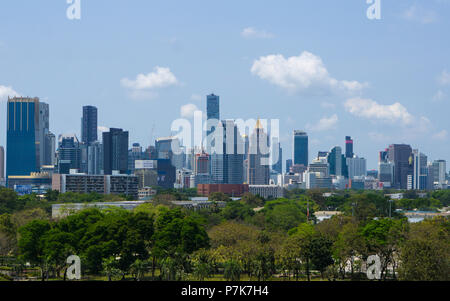 BANGKOK, THAILAND - February 23, 2017 bangkok city and modern office buildings and garden in Aerial view Stock Photo