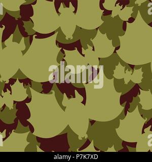 Bat military pattern seamless. Animal Khaki soldiery texture. Green Camouflage army background . protective ornament vector illustration Stock Vector