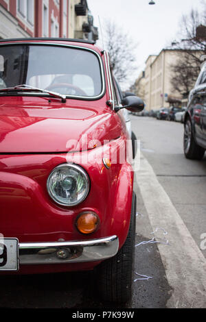 Old Fiat 500 at the roadside. Stock Photo