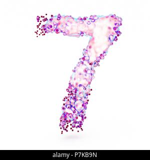 3D Number 7 with abstract biological texture Stock Photo