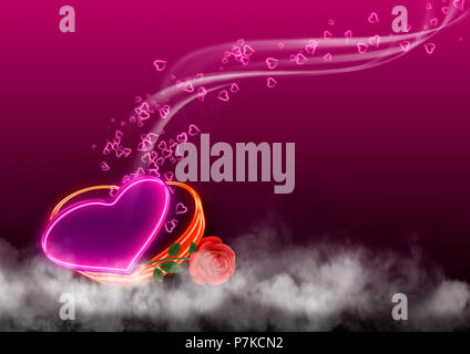 Valentine's Day, open heart, illustration Stock Photo