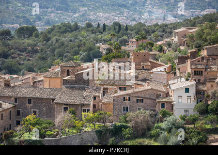 View on Fornalutx, Mallorca, Balearic Islands, Spain Stock Photo