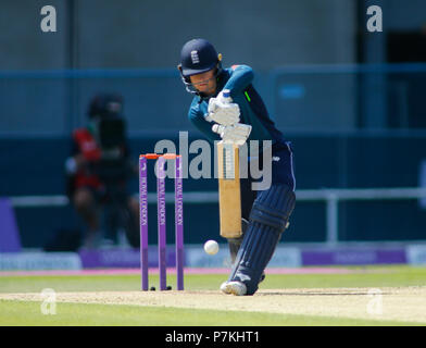 Emerald Headingley Stadium, Leeds, West Yorkshire, 7th July 2018.   Tammy Beaumont of England Women batting against New Zealand Women during England v New Zealand Royal London Women's One-Day International .   Credit: Touchlinepics/Alamy Live News Stock Photo