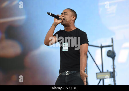 Wiley performing on the first day of the Wireless Festival, in Finsbury Park, north London. PRESS ASSOCIATION Photo. Picture date: Friday July 6th, 2018 Stock Photo