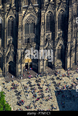 Cologne Cathedral with Cathedral Square, Cologne, Rhineland, North Rhine-Westphalia, Stock Photo