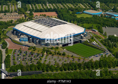 Aerial view, Veltins-Arena football stadium, roof of the ...