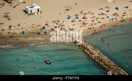 Coastal protection, beach, Mediterranean beach of Mauguio, Hérault deparment, Occitanie region, France Stock Photo