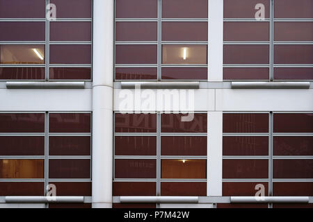 Close-up of modern and tinted windows of an event hall. Stock Photo