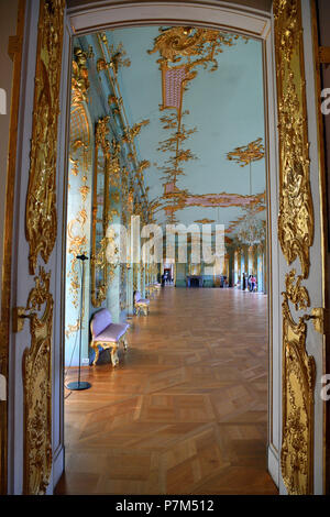 Germany, Berlin, Charlottenburg district, the Schloss Charlottenburg castle was the summer residence of Prussian kings, Goldene Galerie (Golden Gallery) with Rococo Style was a former dancing and music room Stock Photo