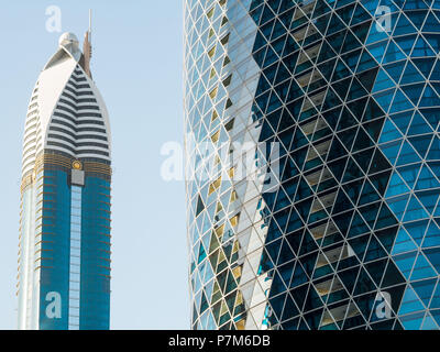 Detail shot of modern, futuristic architecture facade in Dubai, United Arab Emirates Stock Photo