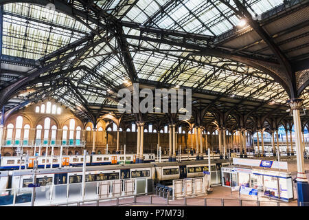 England, London, Liverpool Street Station, Station Platforms Stock Photo