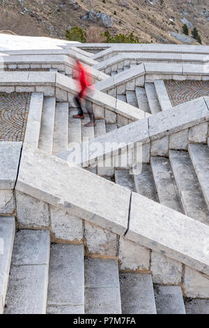 Monte Grappa, province of Treviso, Veneto, Italy, Europe. STAIRS at the military memorial monument Stock Photo