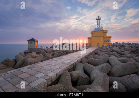 The lighthouse of Punta Sabbioni at dawn, Cavallino - Treporti, Venice, Veneto, Italy, Europe Stock Photo