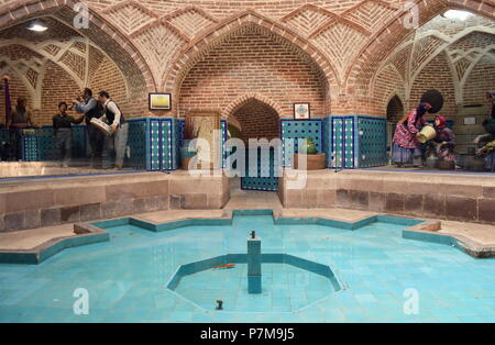 Old public baths of the Middle East and Silk Road in a historical museum in Qazvin, Iran Stock Photo