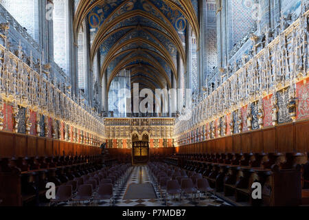 France, Tarn, Albi, the episcopal city, listed as World Heritage by UNESCO, the Ste Cecile cathedral, the choir Stock Photo