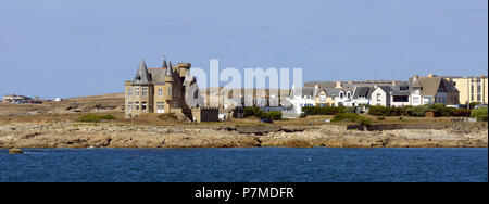 France, Morbihan, Quiberon Peninsula, Wild Coast, Beg er Lann Point, Turpault Castle Stock Photo