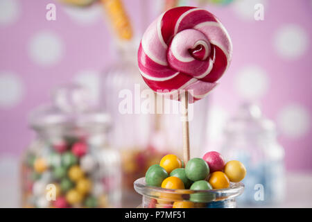 Lollipops and sweet candies of various colors Stock Photo