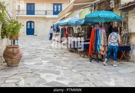 A typical view in the traditional village Omodos in Cyprus Stock Photo