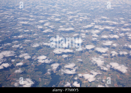 Cloud shapes and patterns viewed from an aircraft Stock Photo