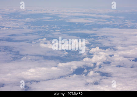 Cloud shapes and patterns viewed from an aircraft Stock Photo