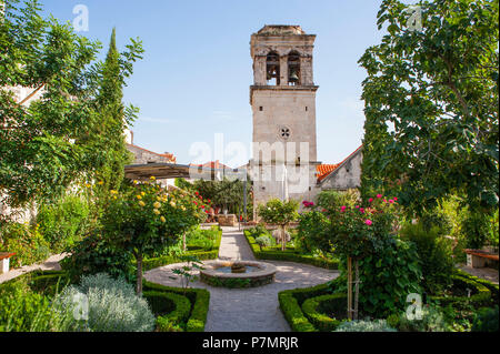 Croatia, Dalmatia, Central Dalmatia, Sibenik, Medieval Mediterranean Garden of St. Lawrence Monastery, Stock Photo