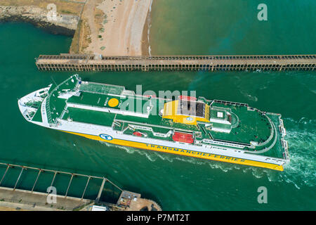 Newhaven Ferry coming into port. Stock Photo