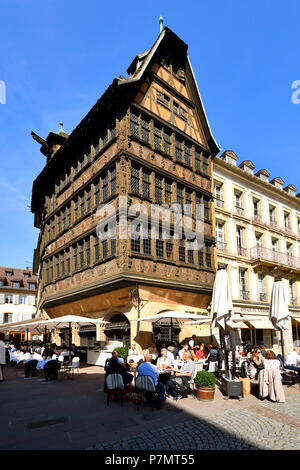 France, Bas Rhin, Strasbourg, old town listed as World Heritage by UNESCO, Place de la Cathedrale, Maison Kammerzell of the 15th-16th century Stock Photo