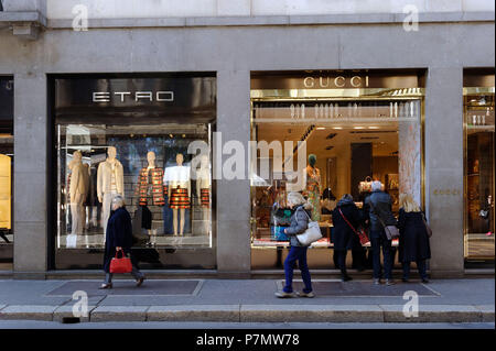 Via Monte Napoleone: shop of Gucci, Italy, Lombardei, Lombardy ...
