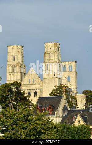 France, Seine Maritime, Norman Seine River Meanders Regional Nature Park, Jumieges, Saint Pierre abbey founded in the 7th century Stock Photo