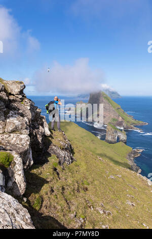 Drangarnir rock, Vagar island, Faroe Islands, Denmark Stock Photo - Alamy