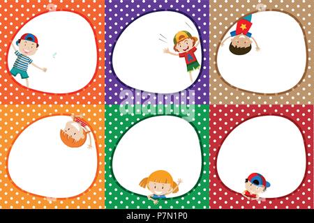 A Set of Colourful Kids Frame illustration Stock Vector