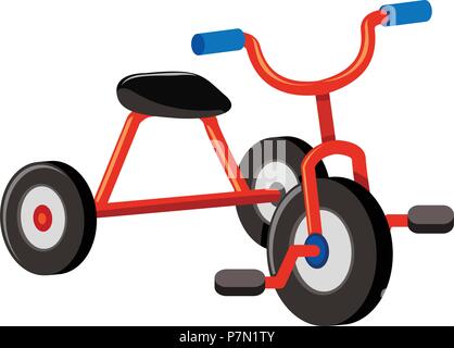 A Red Tricycle on White Background illustration Stock Vector