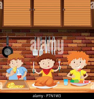 Illustration of Kids in a Canteen Buying and Eating Lunch Stock Vector  Image & Art - Alamy