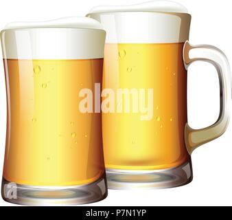 A Set of Beers in Mug illustration Stock Vector